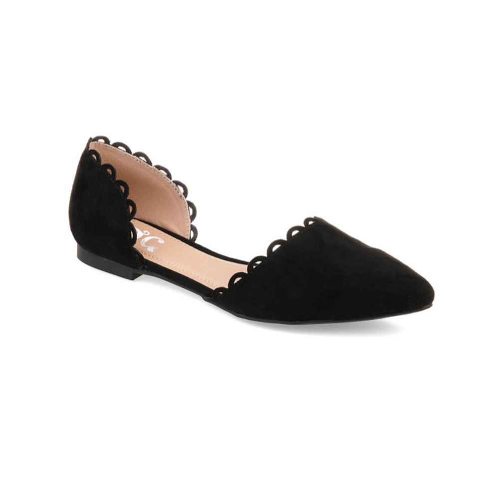 Black Scalloped Flats